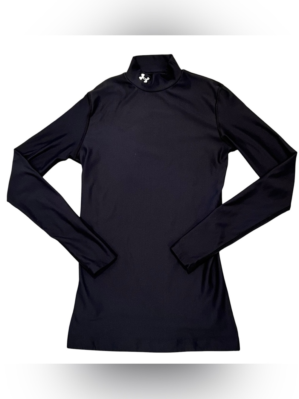 UNDER ARMOUR Cold Gear Black Long Sleeve Mock Neck Compression Shirt Top Base L